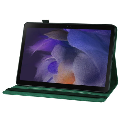 For Samsung Galaxy Tab A8 Big Butterfly Embossed Leather Tablet Case(Green) by bashfashion