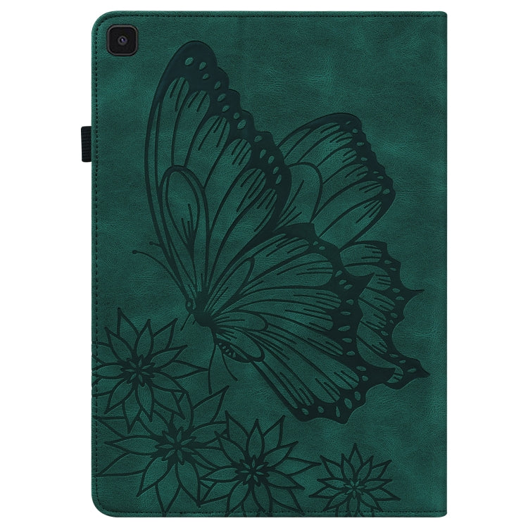 For Samsung Galaxy Tab A 8.0 2019 T290/T295 Big Butterfly Embossed Leather Tablet Case(Green) by bashfashion