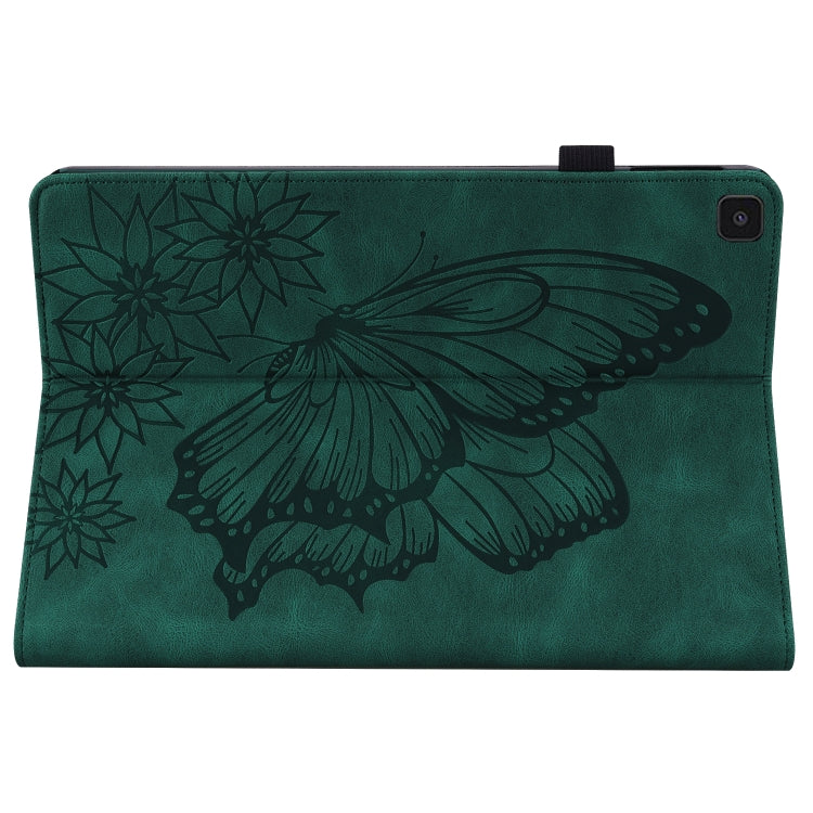 For Samsung Galaxy Tab A 8.0 2019 T290/T295 Big Butterfly Embossed Leather Tablet Case(Green) by bashfashion
