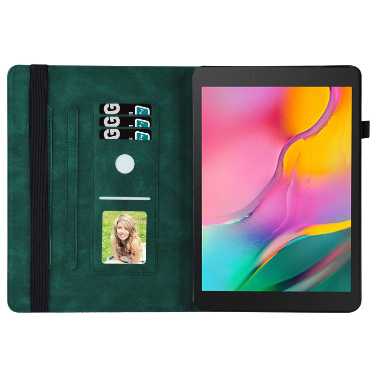 For Samsung Galaxy Tab A 8.0 2019 T290/T295 Big Butterfly Embossed Leather Tablet Case(Green) by bashfashion
