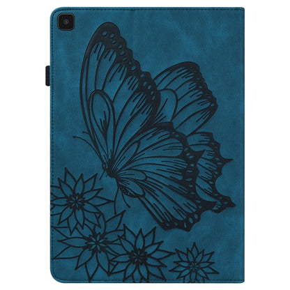 For Samsung Galaxy Tab A 8.0 2019 T290/T295 Big Butterfly Embossed Leather Tablet Case(Blue) by bashfashion