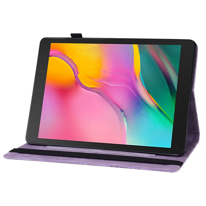 For Samsung Galaxy Tab A 8.0 2019 T290/T295 Big Butterfly Embossed Leather Tablet Case(Purple) by bashfashion