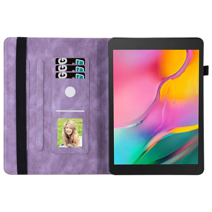 For Samsung Galaxy Tab A 8.0 2019 T290/T295 Big Butterfly Embossed Leather Tablet Case(Purple) by bashfashion