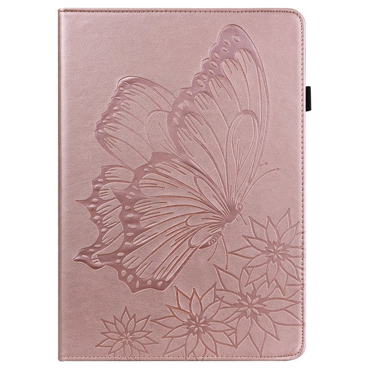 For Samsung Galaxy Tab A 8.0 2019 T290/T295 Big Butterfly Embossed Leather Tablet Case(Rose Gold) by bashfashion