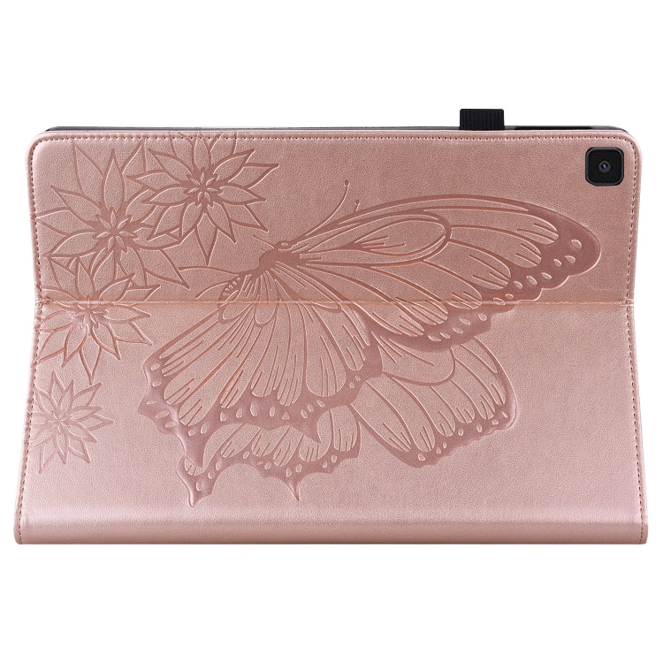For Samsung Galaxy Tab A 8.0 2019 T290/T295 Big Butterfly Embossed Leather Tablet Case(Rose Gold) by bashfashion