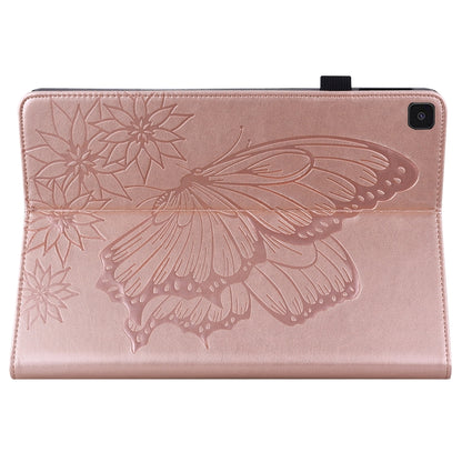 For Samsung Galaxy Tab A 8.0 2019 T290/T295 Big Butterfly Embossed Leather Tablet Case(Rose Gold) by bashfashion