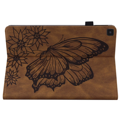 For Samsung Galaxy Tab A 8.0 2019 T290/T295 Big Butterfly Embossed Leather Tablet Case(Brown) by bashfashion