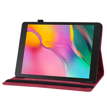 For Samsung Galaxy Tab A 8.0 2019 T290/T295 Big Butterfly Embossed Leather Tablet Case(Red) by bashfashion