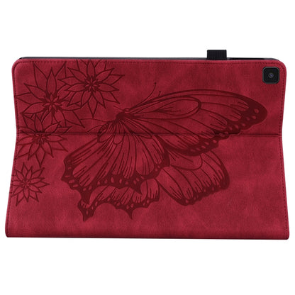 For Samsung Galaxy Tab A 8.0 2019 T290/T295 Big Butterfly Embossed Leather Tablet Case(Red) by bashfashion