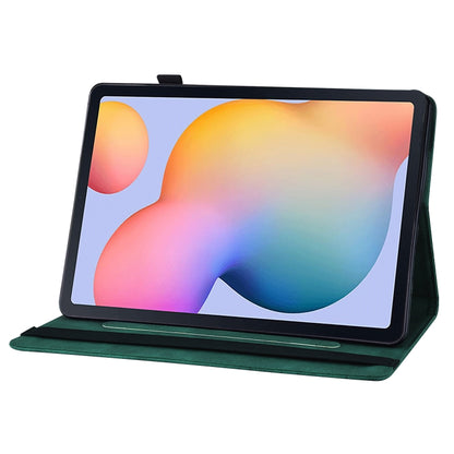 For Samsung Galaxy Tab S6 Lite P610 Big Butterfly Embossed Smart Leather Tablet Case(Green) by bashfashion
