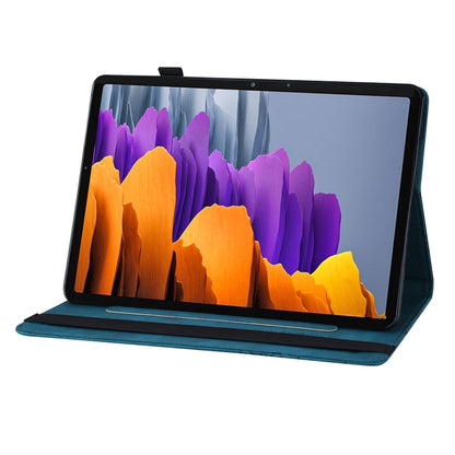 For Samsung Galaxy Tab S7 T870 Big Butterfly Embossed Leather Tablet Case(Blue) by bashfashion