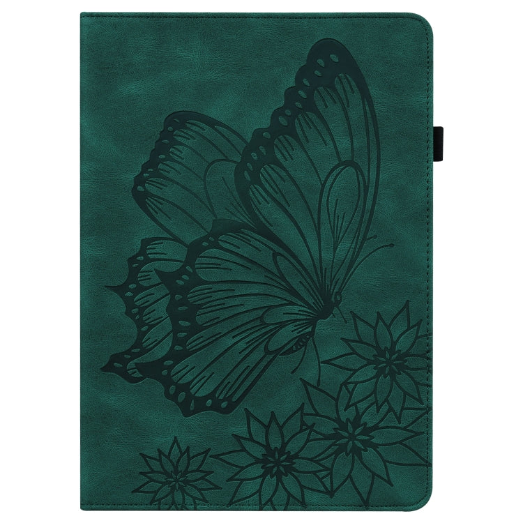 For Samsung Galaxy Tab S5e T720/T725 Big Butterfly Embossed Leather Tablet Case(Green) by bashfashion