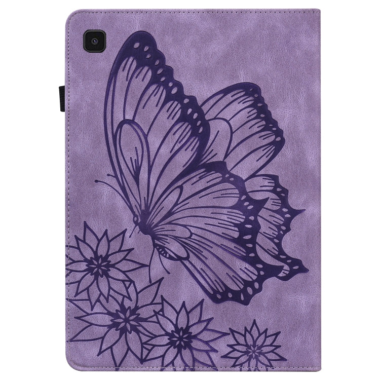 For Samsung Galaxy Tab S5e T720/T725 Big Butterfly Embossed Leather Tablet Case(Purple) by bashfashion