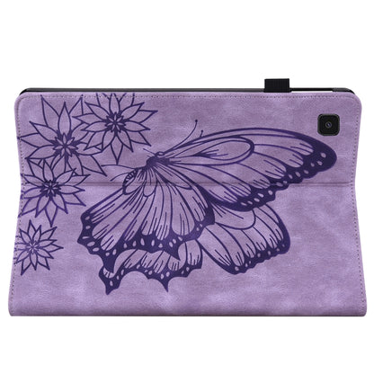 For Samsung Galaxy Tab S5e T720/T725 Big Butterfly Embossed Leather Tablet Case(Purple) by bashfashion