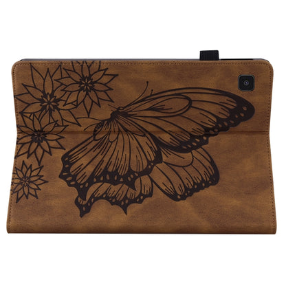 For Samsung Galaxy Tab S5e T720/T725 Big Butterfly Embossed Leather Tablet Case(Brown) by bashfashion