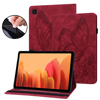 For Samsung Galaxy Tab S5e T720/T725 Big Butterfly Embossed Leather Tablet Case(Red) by bashfashion