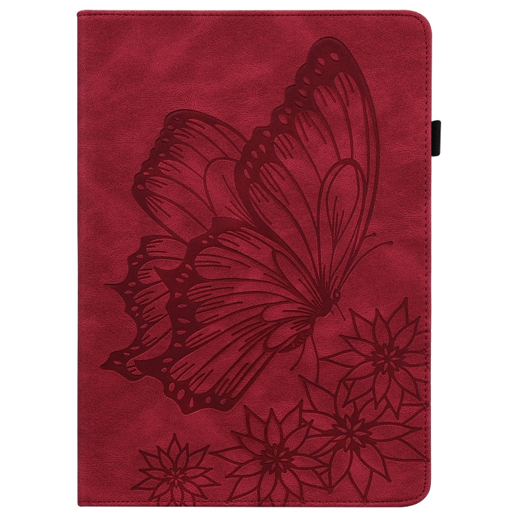 For Samsung Galaxy Tab S5e T720/T725 Big Butterfly Embossed Leather Tablet Case(Red) by bashfashion