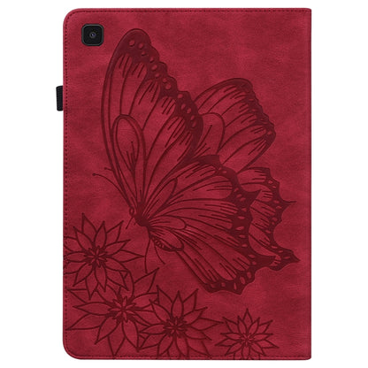 For Samsung Galaxy Tab S5e T720/T725 Big Butterfly Embossed Leather Tablet Case(Red) by bashfashion