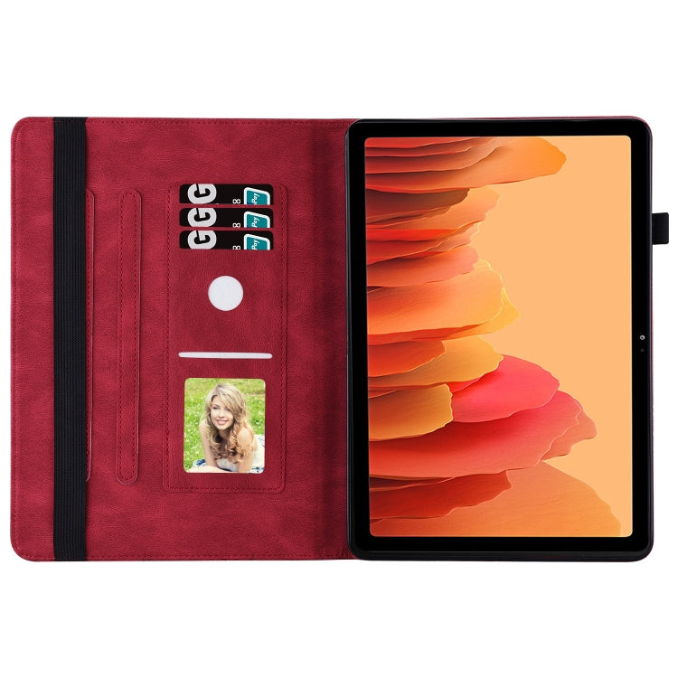 For Samsung Galaxy Tab S5e T720/T725 Big Butterfly Embossed Leather Tablet Case(Red) by bashfashion