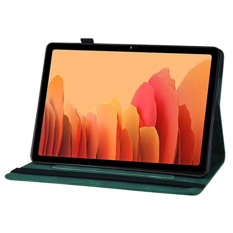 For Samsung Galaxy Tab A7 T500 Big Butterfly Embossed Leather Tablet Case(Green) by bashfashion