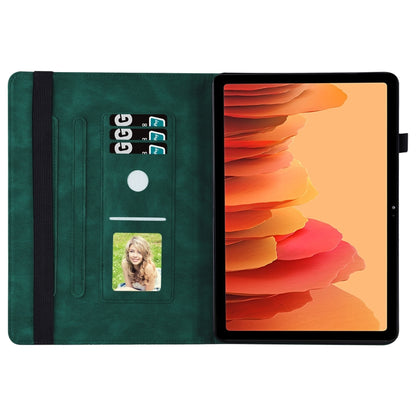 For Samsung Galaxy Tab A7 T500 Big Butterfly Embossed Leather Tablet Case(Green) by bashfashion