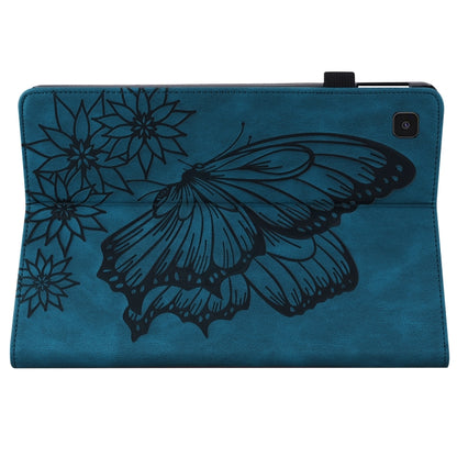 For Samsung Galaxy Tab A7 T500 Big Butterfly Embossed Leather Tablet Case(Blue) by bashfashion