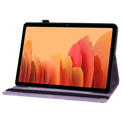 For Samsung Galaxy Tab A7 T500 Big Butterfly Embossed Leather Tablet Case(Purple) by bashfashion