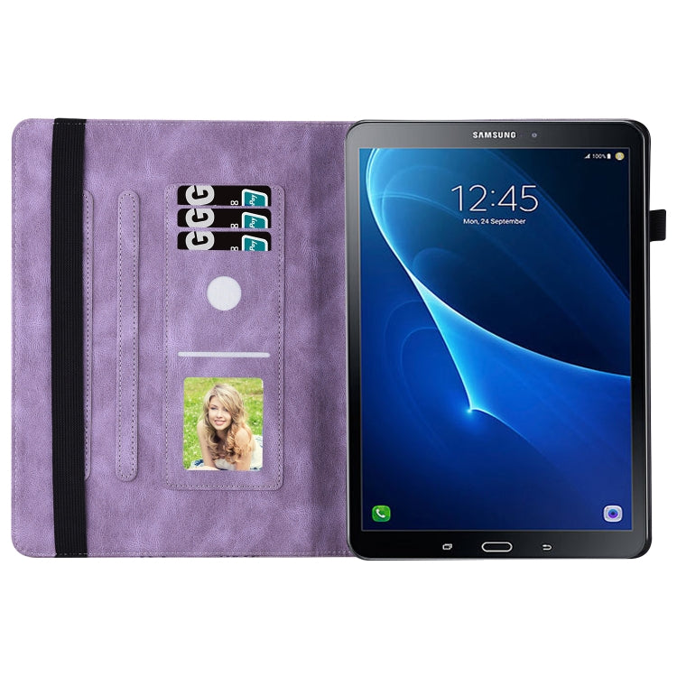 For Samsung Galaxy Tab S2 9.7 T810/T815 Big Butterfly Embossed Leather Tablet Case(Purple) by bashfashion