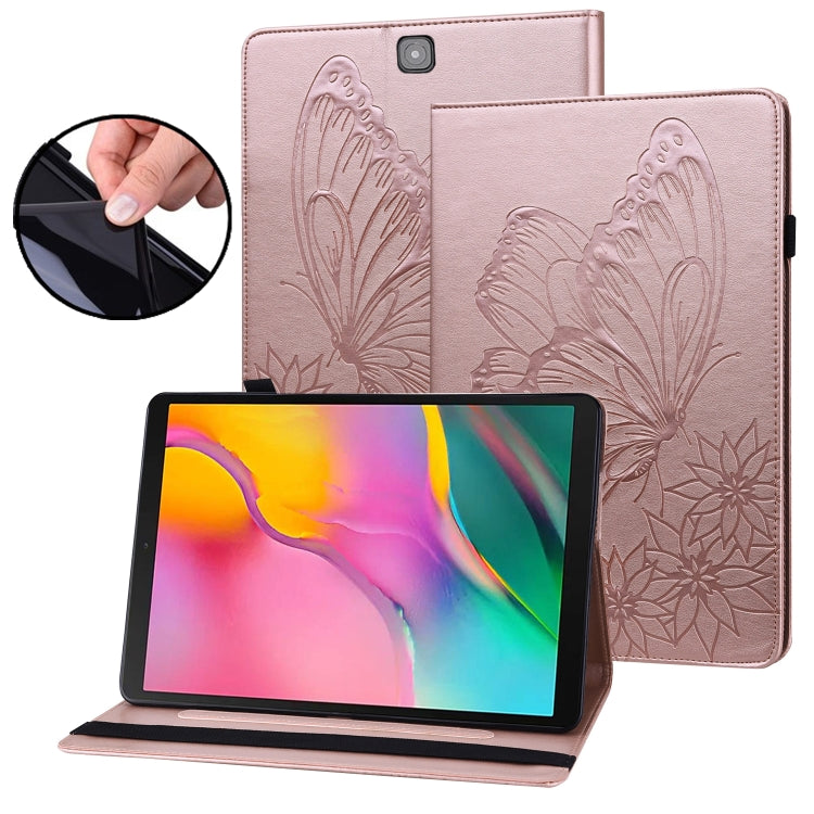For Samsung Galaxy Tab S2 9.7 T810/T815 Big Butterfly Embossed Leather Tablet Case(Rose Gold) by bashfashion