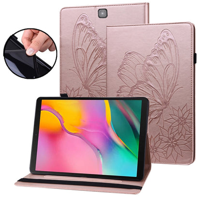 For Samsung Galaxy Tab S2 9.7 T810/T815 Big Butterfly Embossed Leather Tablet Case(Rose Gold) by bashfashion