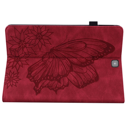 For Samsung Galaxy Tab S2 9.7 T810/T815 Big Butterfly Embossed Leather Tablet Case(Red) by bashfashion