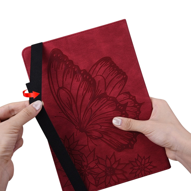 For Samsung Galaxy Tab S2 9.7 T810/T815 Big Butterfly Embossed Leather Tablet Case(Red) by bashfashion