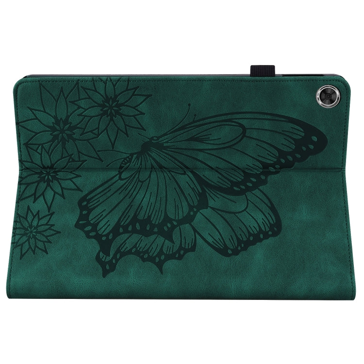For Lenovo Tab M8 8505X Big Butterfly Embossed Leather Tablet Case(Green) by bashfashion