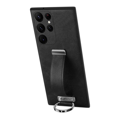 For Samsung Galaxy S22 Ultra 5G SULADA Cool Series PC + Leather Texture Skin Feel Shockproof Phone Case(Black) by SULADA