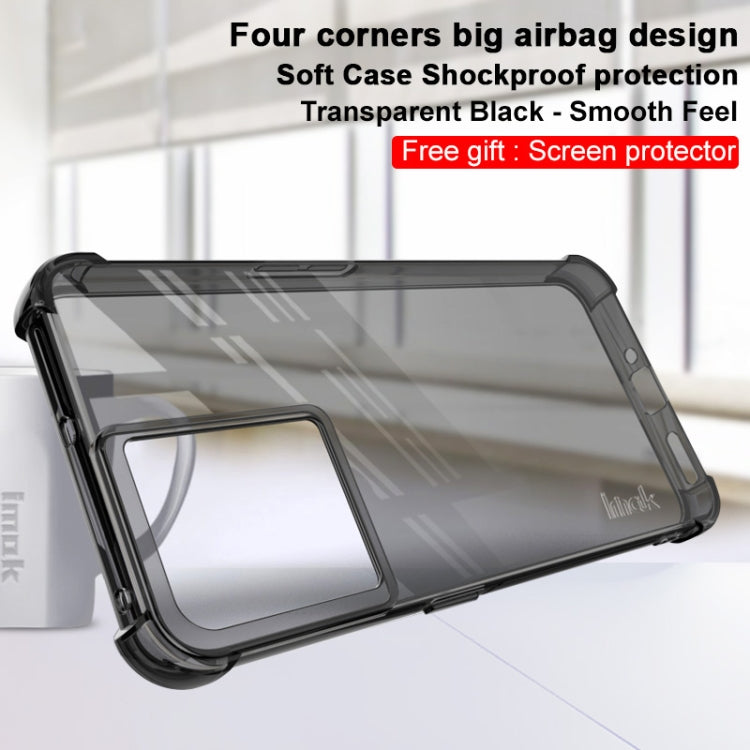 For OnePlus Ace 5G/10R 5G imak All-inclusive Shockproof Airbag TPU Case with Screen Protector(Transparent Black) by imak