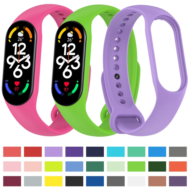 For Xiaomi Mi Band 7 / 7NFC / 6 / 6 NFC / 5 / 5 NFC / Amazfit Band 5 Official Silicone Watch Band(Star Purple) by bashfashion