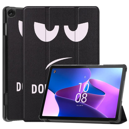 For Lenovo Tab M10 3rd Gen Custer Painted 3-Fold Holder Smart Leather Tablet Case(Big Eye Me) by bashfashion