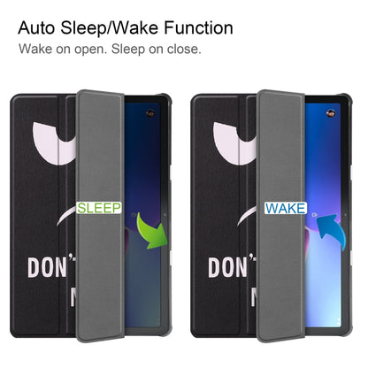 For Lenovo Tab M10 3rd Gen Custer Painted 3-Fold Holder Smart Leather Tablet Case(Big Eye Me) by bashfashion