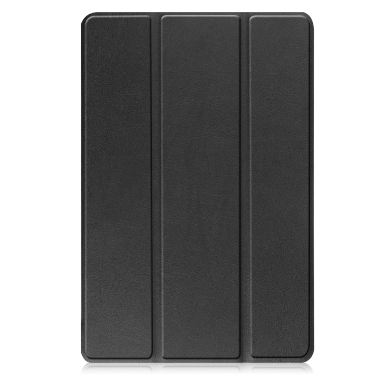 For Lenovo Tab M10 3rd Gen / TB328FU Custer Pure Color 3-Fold Holder Smart Leather Tablet Case(Black) by bashfashion