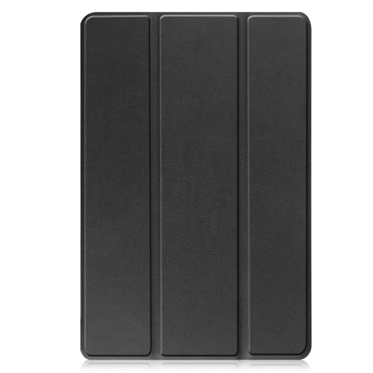 For Lenovo Tab M10 3rd Gen / TB328FU Custer Pure Color 3-Fold Holder Smart Leather Tablet Case(Black) by bashfashion