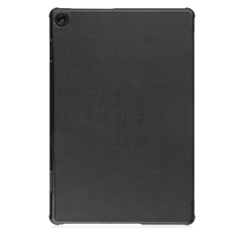 For Lenovo Tab M10 3rd Gen / TB328FU Custer Pure Color 3-Fold Holder Smart Leather Tablet Case(Black) by bashfashion