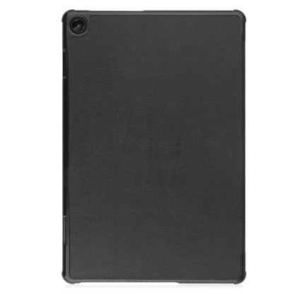 For Lenovo Tab M10 3rd Gen / TB328FU Custer Pure Color 3-Fold Holder Smart Leather Tablet Case(Black) by bashfashion