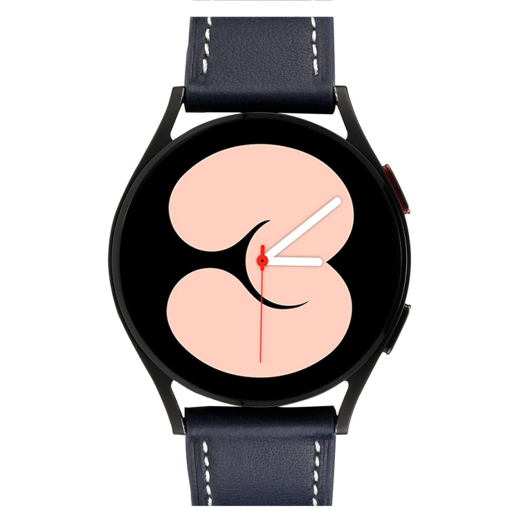 For Samsung Galaxy Watch4 40mm / 44mm Plain Weave Leather Watch Band(Midnight Blue) by bashfashion