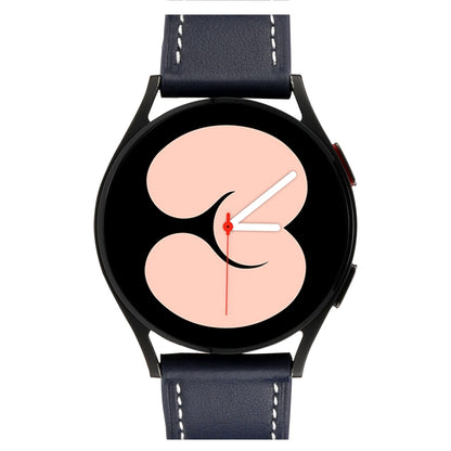 For Samsung Galaxy Watch4 40mm / 44mm Plain Weave Leather Watch Band(Midnight Blue) by bashfashion