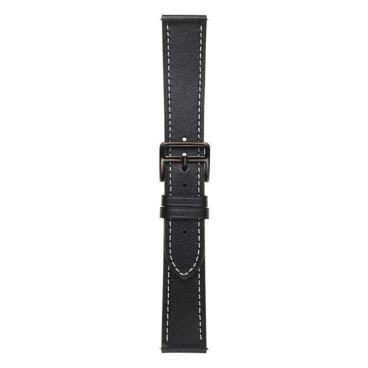 For Samsung Galaxy Watch4 40mm / 44mm Plain Weave Leather Watch Band(Black) by bashfashion