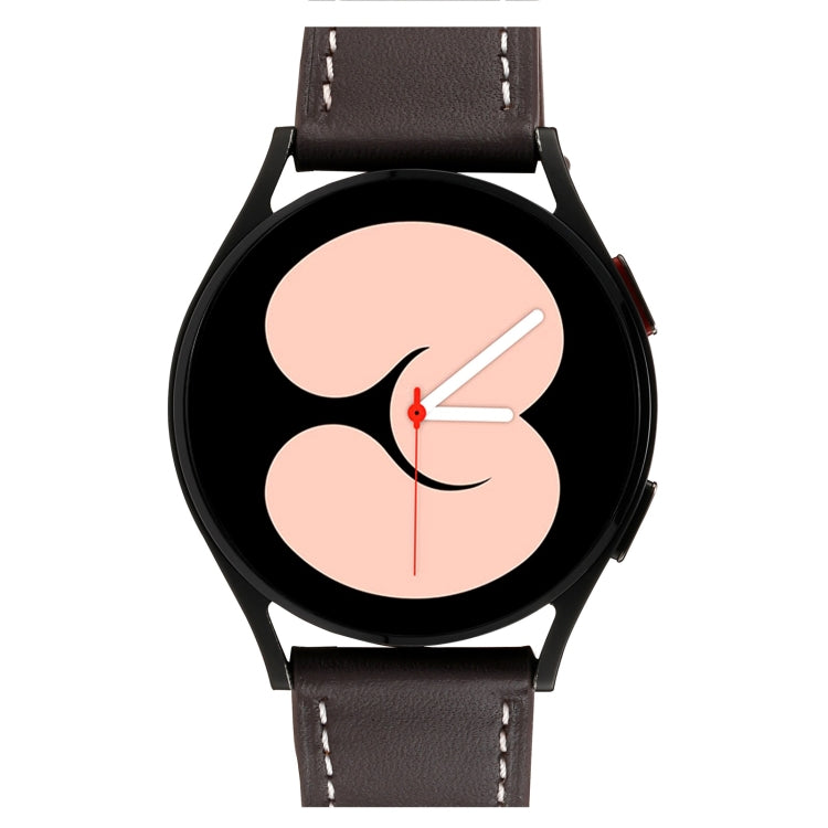 For Samsung Galaxy Watch4 40mm / 44mm Plain Weave Leather Watch Band(Coffee) by bashfashion