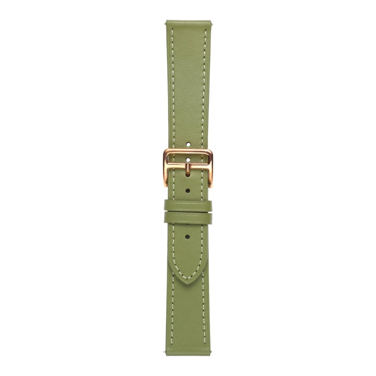 For Samsung Galaxy Watch4 40mm / 44mm Plain Weave Leather Watch Band(Avocado Green) by bashfashion