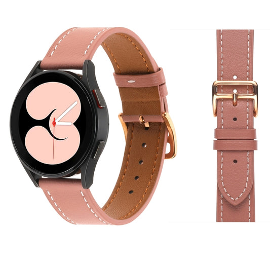 For Samsung Galaxy Watch4 40mm / 44mm Plain Weave Leather Watch Band(Dark Pink) by bashfashion