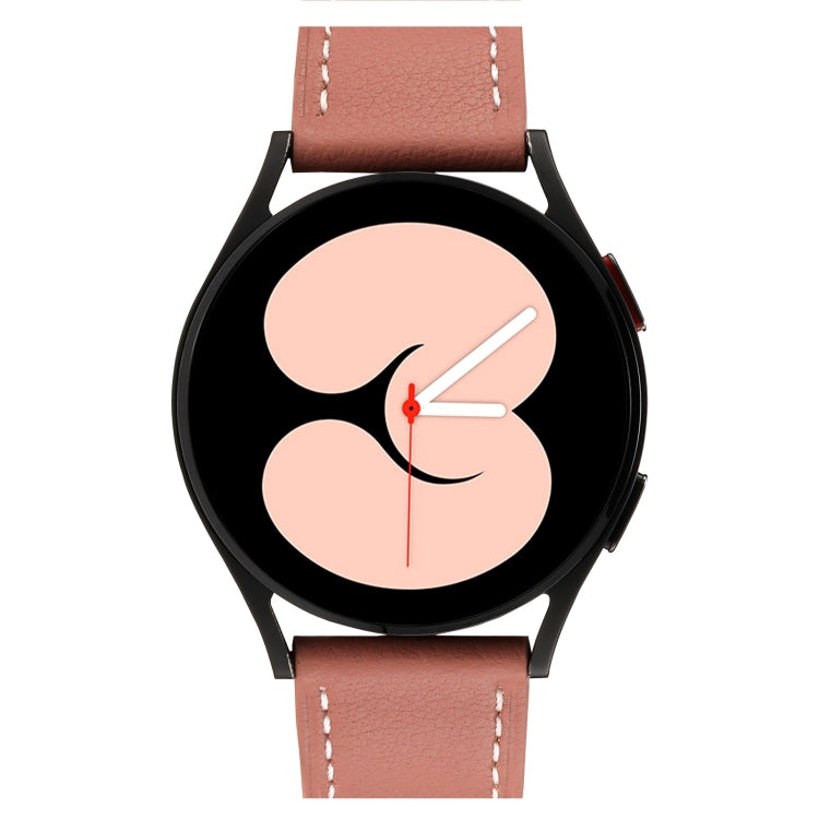 For Samsung Galaxy Watch4 40mm / 44mm Plain Weave Leather Watch Band(Dark Pink) by bashfashion
