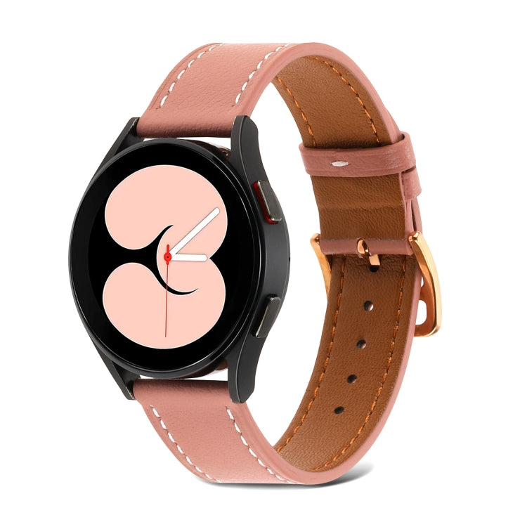 For Samsung Galaxy Watch4 40mm / 44mm Plain Weave Leather Watch Band(Dark Pink) by bashfashion